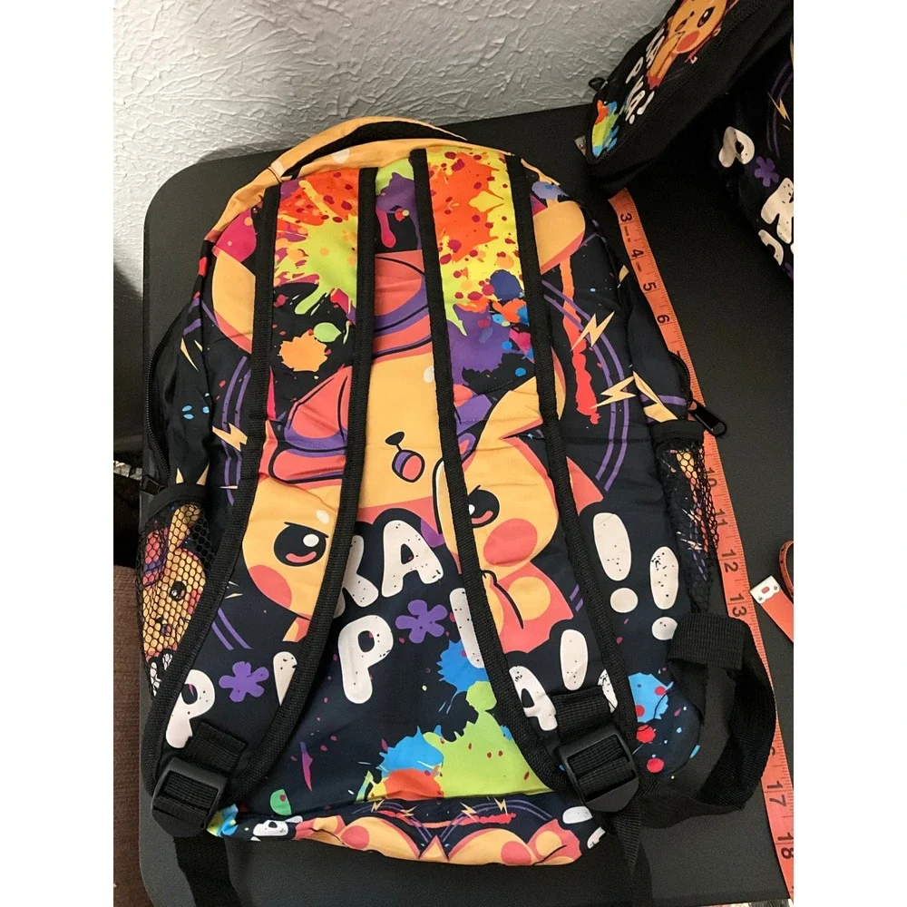 Pokemon Pikachu Graffiti Backpack 3 Piece Set Lunch Bag Pencil Case Pika Pika